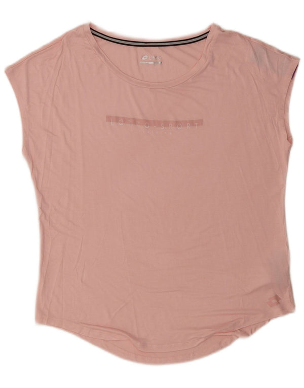 Camiseta feminina gráfica Lotto UK 14 rayon rosa médio