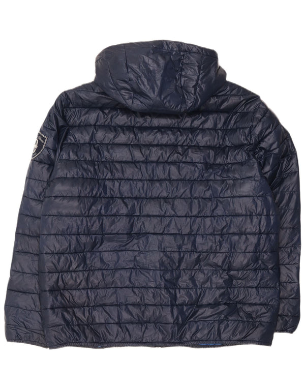 Jaqueta masculina acolchoada com capuz Conte of Florence UK 42 XL azul marinho