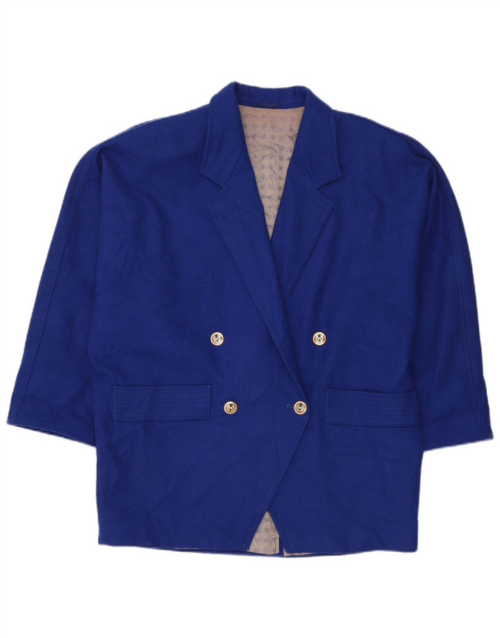 Jaqueta blazer feminina oversized com peito duplo MAX MARA Reino Unido 10 azul pequeno