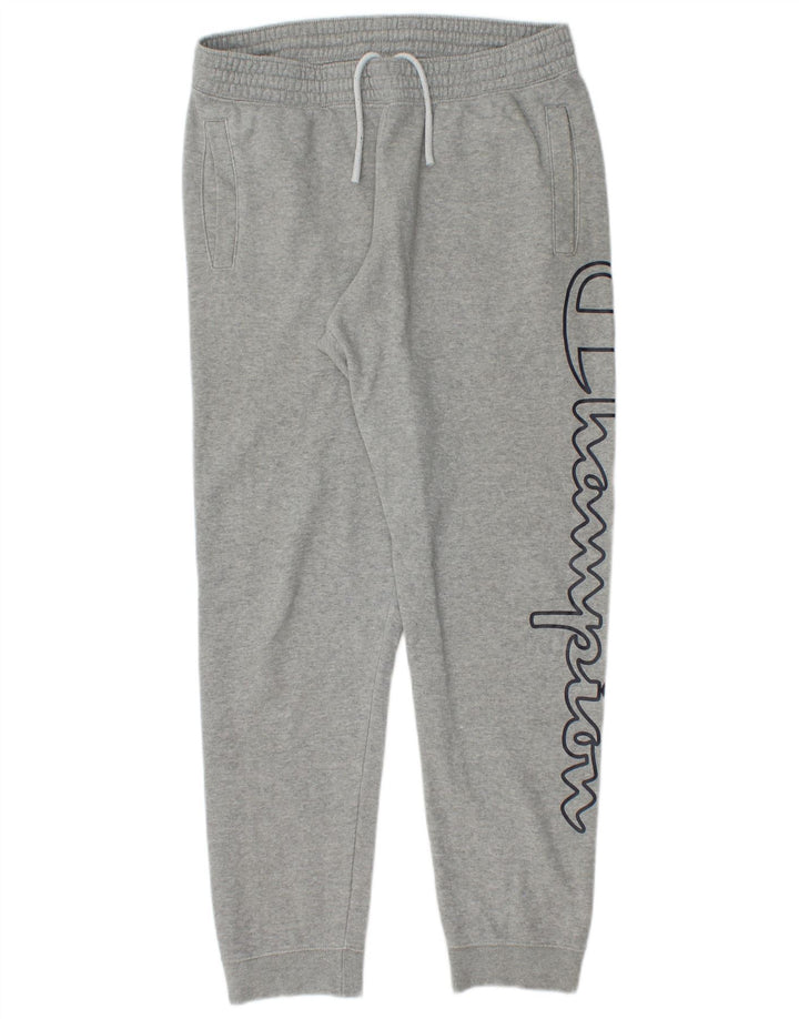 Calça esportiva masculina Champion Graphic Joggers pequena cinza manchada