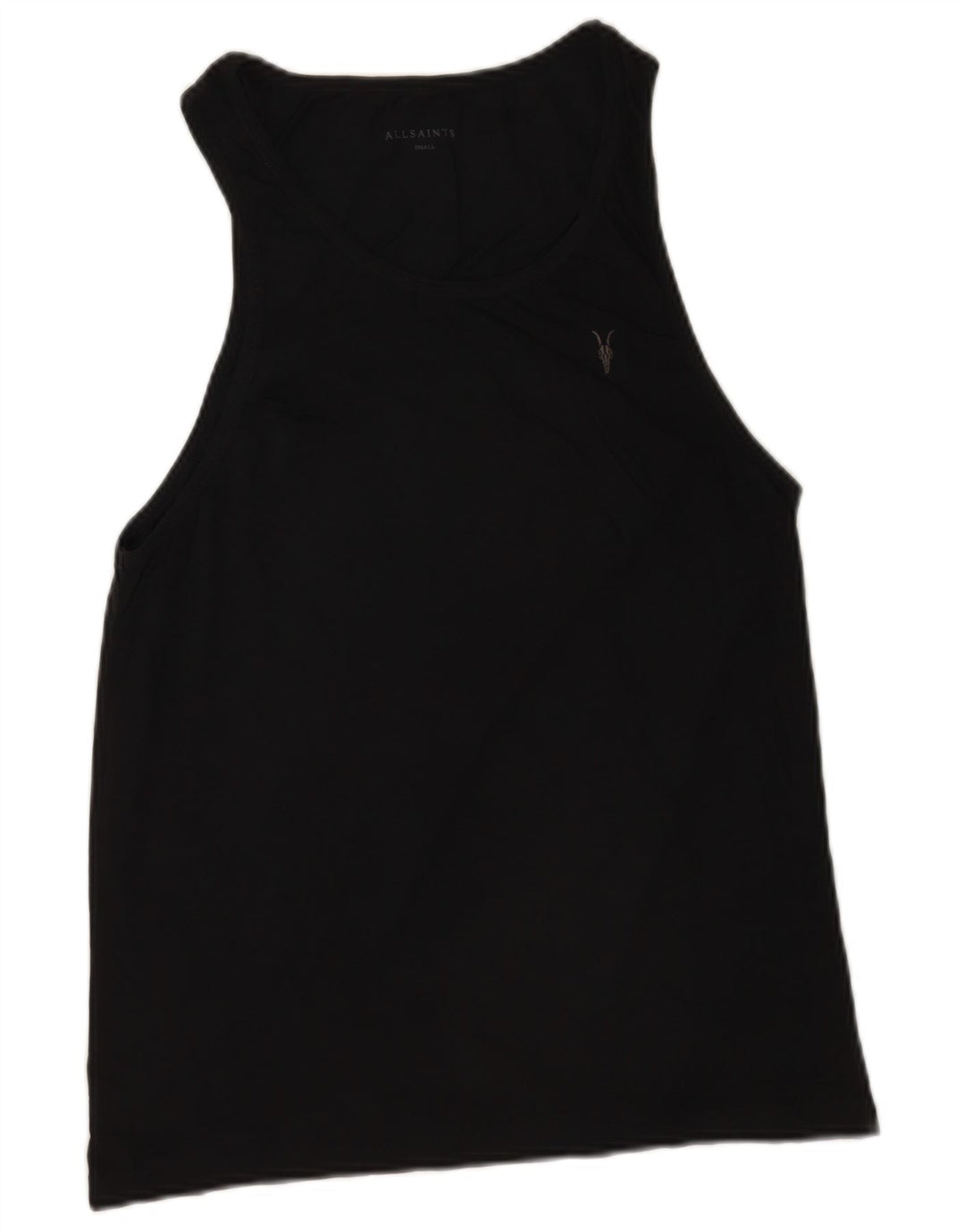 All Saints Mens Colete Top Pequeno Algodão Preto