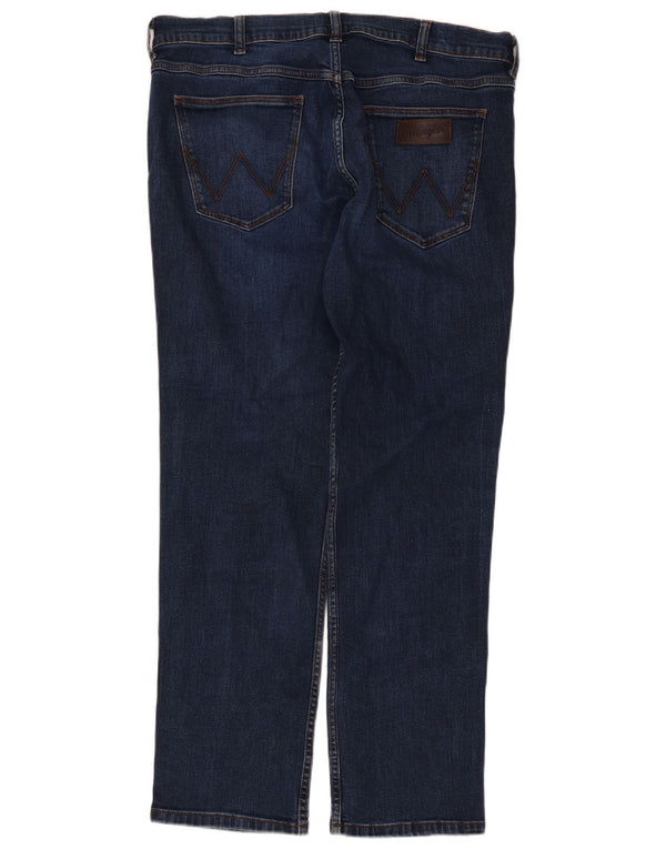 Wrangler Mens Greensboro Straight Jeans W35 L32 Azul Marinho Algodão