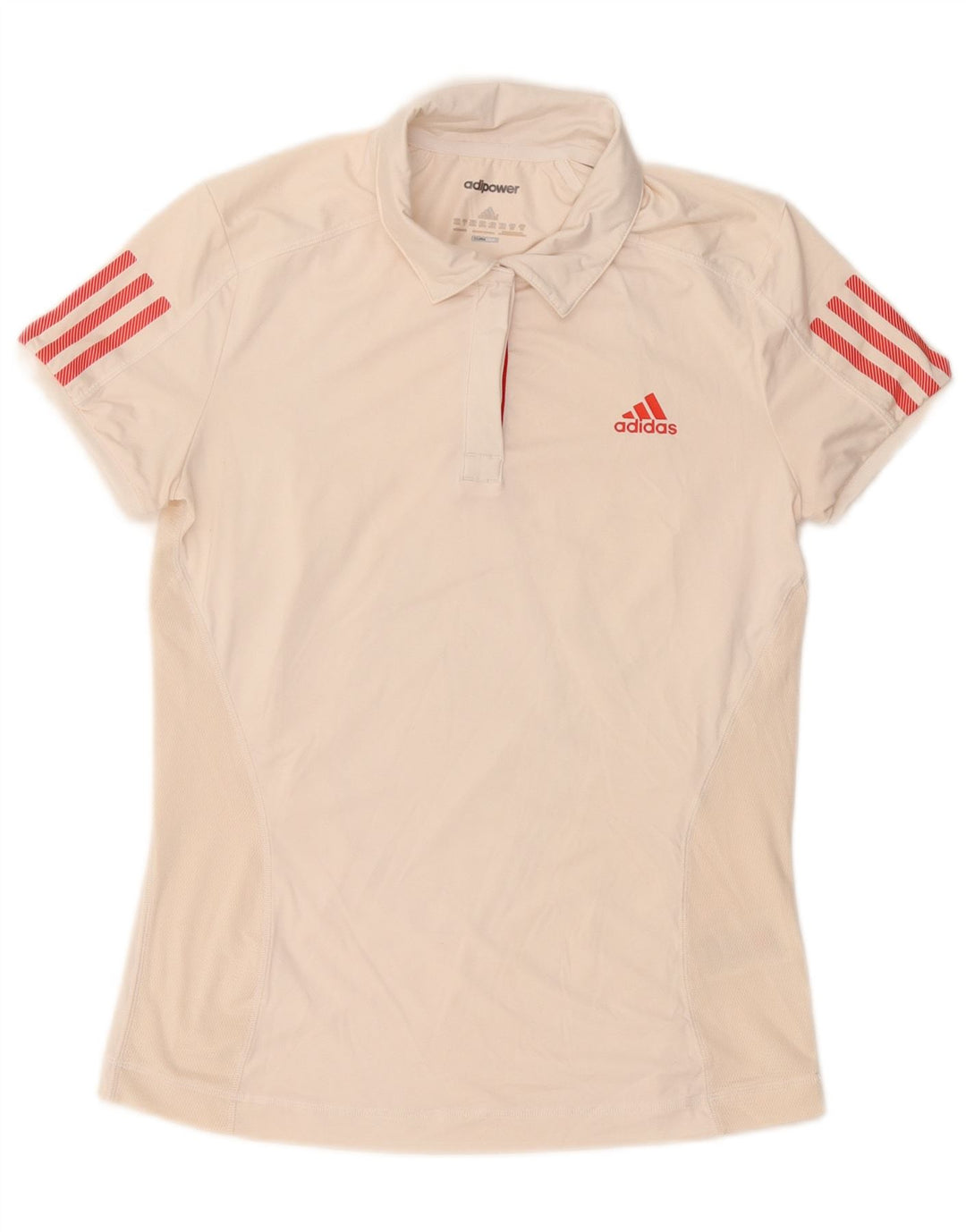 Adidas Womens Climacool Polo Shirt UK 12/14 Médio Branco Poliéster