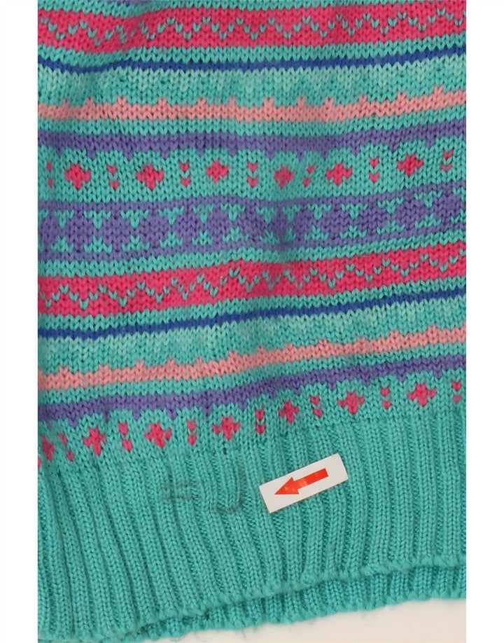 Suéter masculino L.L.Bean com gola redonda, grande lã Fair Isle multicolorida