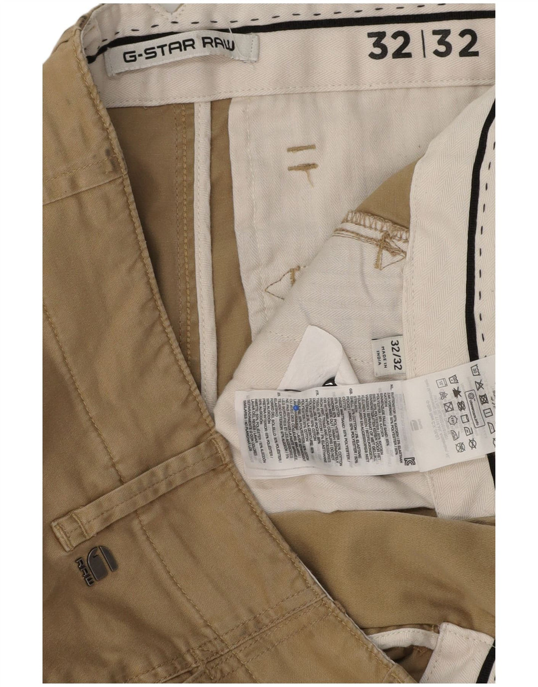 Calça cargo slim masculina G-Star W32 L32 algodão bege