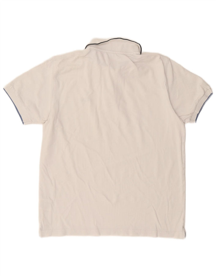 Camisa polo masculina Sun68 de algodão branco médio