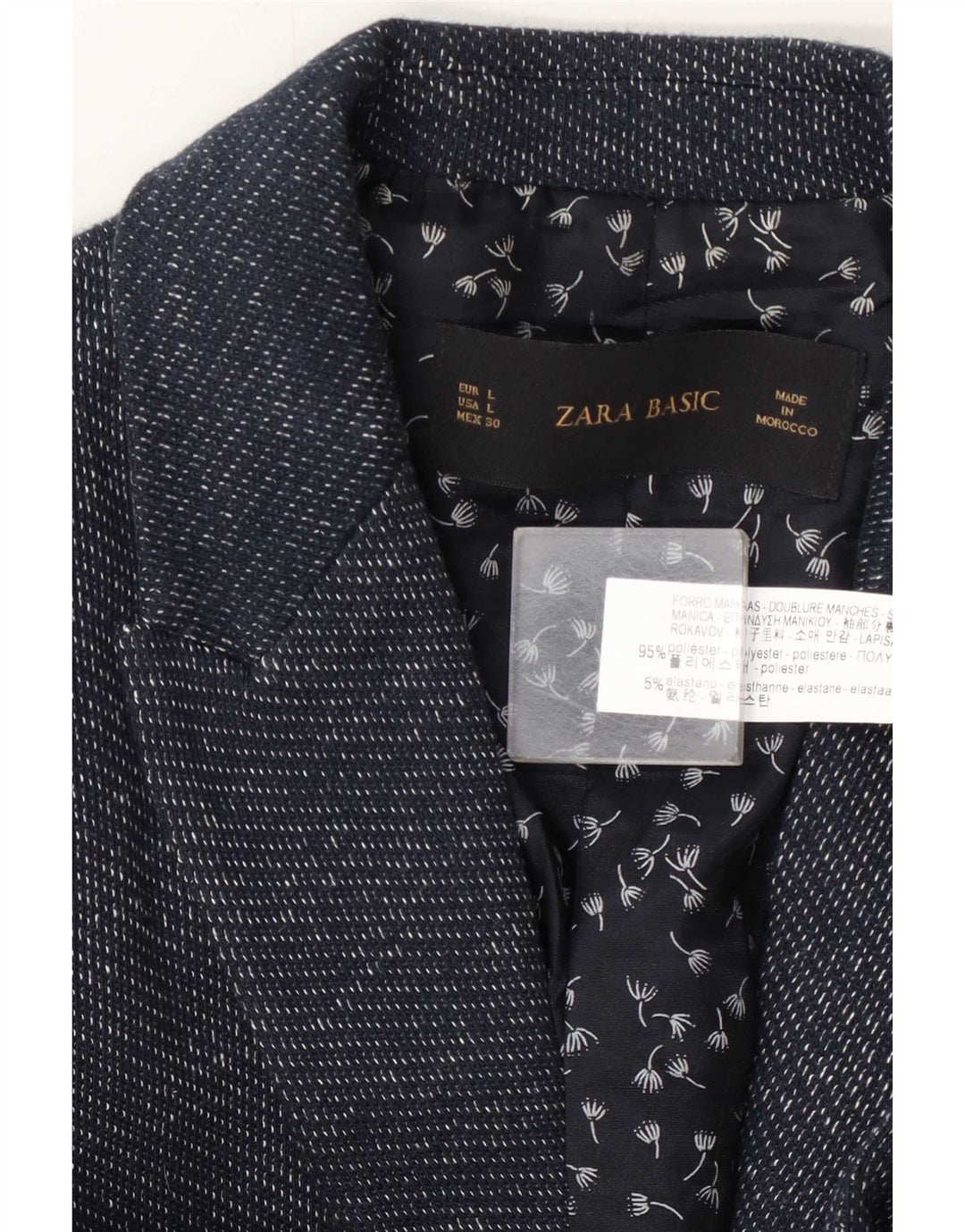 Jaqueta blazer feminina Zara com 1 botão Reino Unido 14 grande poliéster azul marinho