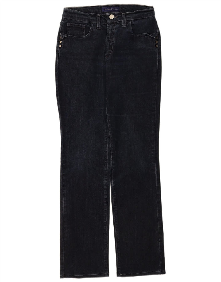 Jeans retos femininos Trussardi W26 L30 algodão azul marinho