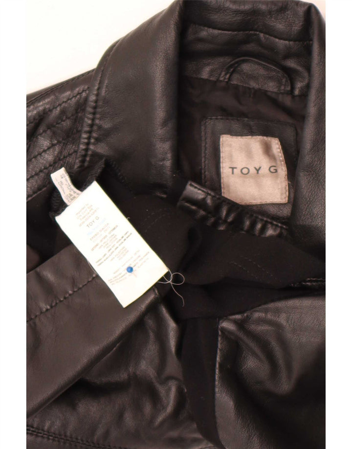Jaqueta feminina de couro para motociclista Toy G UK 8 couro preto pequeno