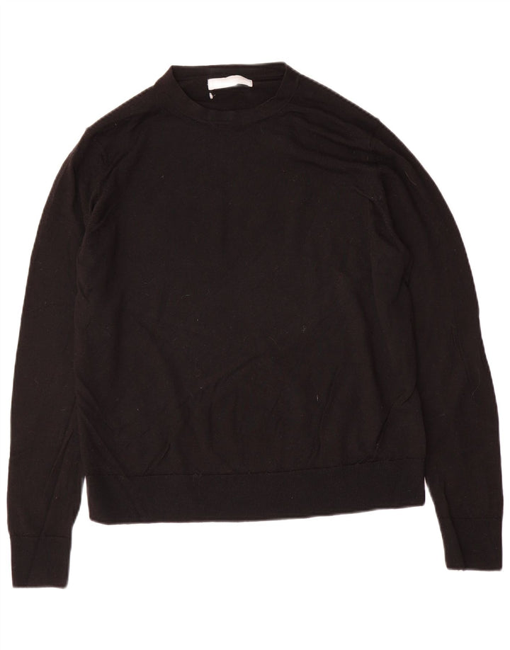 Suéter feminino Marks & Spencer com gola redonda Reino Unido 14 grande lã preta