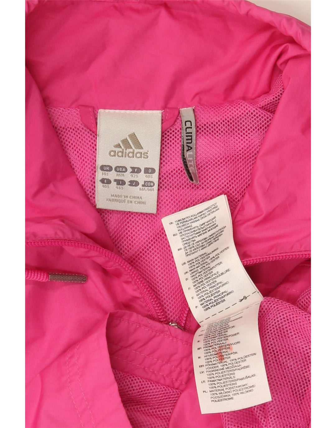 Adidas Womens Climalite Tracksuit Top Jacket UK 14 Médio Rosa Poliéster