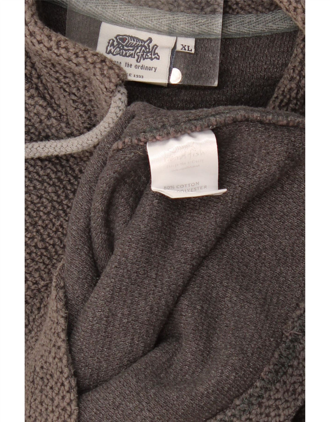 Moletom masculino Weird Fish com zíper e gola XL algodão cinza