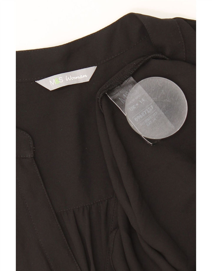 Blusa feminina sem mangas MARKS & SPENCER Reino Unido 14 grande preta