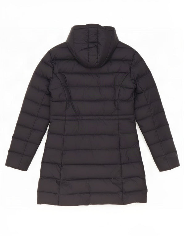 Casaco acolchoado com capuz feminino Benetton IT 44 poliéster preto médio