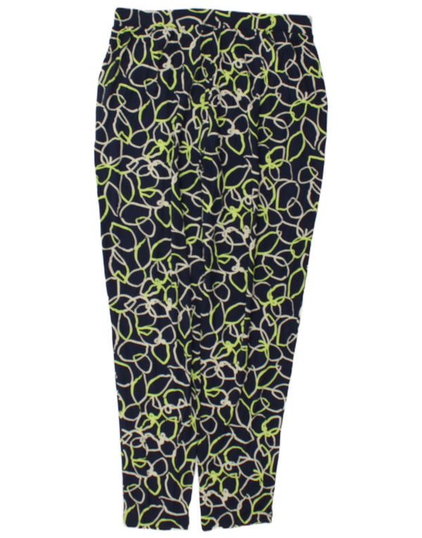 Calça Chino Feminina Marks & Spencer Reino Unido 12 Médio W30 L30 Azul Marinho Floral