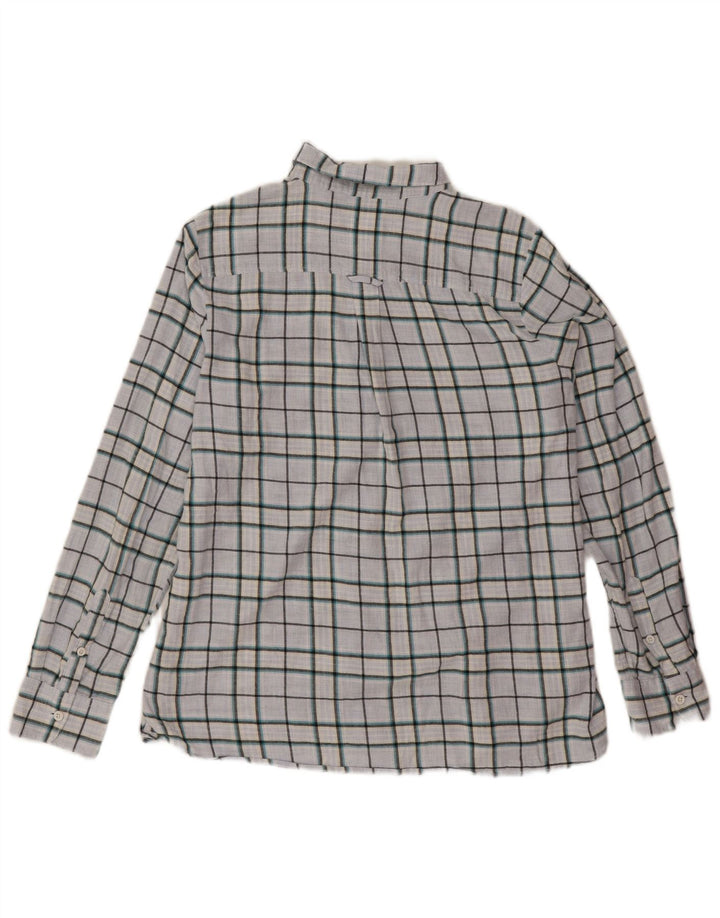 Camisa grande feminina Fat Face UK 14 xadrez azul grande