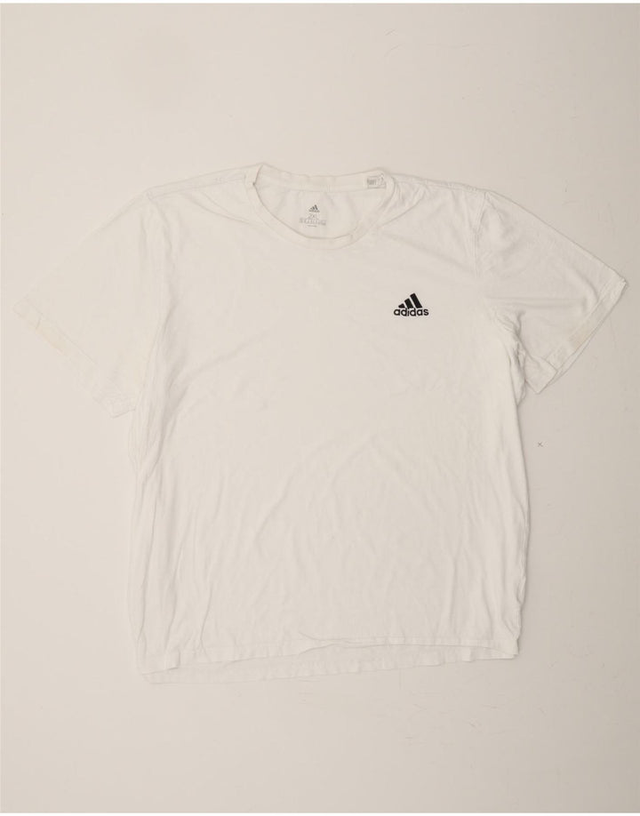 ADIDAS Mens T-Shirt Top 2XL White Cotton Vintage Adidas and Second-Hand Adidas from Messina Hembry 