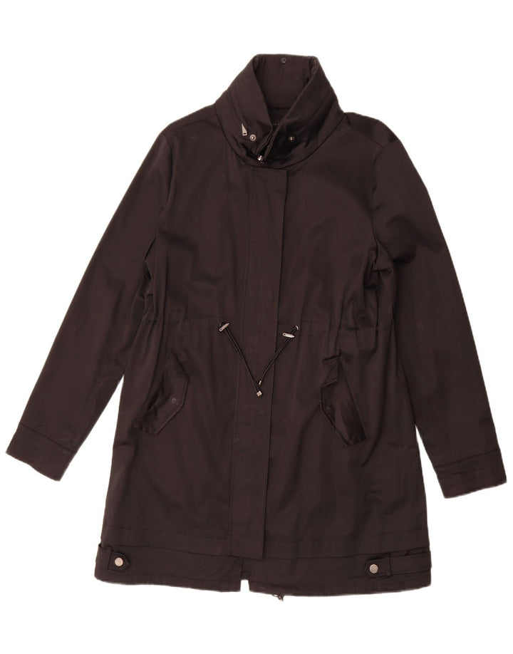Zara Jaqueta Parka Feminina com Capuz Reino Unido 14 Médio Preto