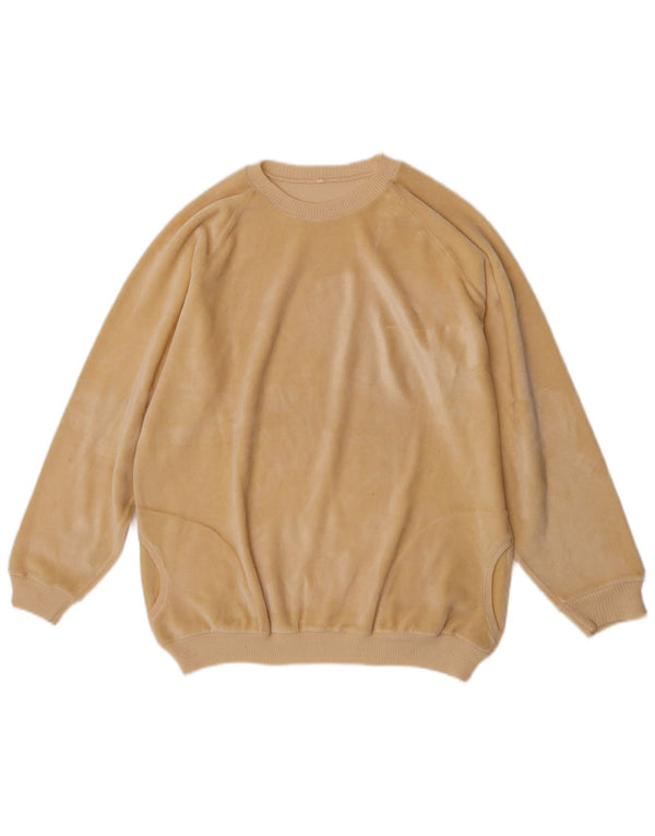 Moletom feminino vintage de veludo Jumper IT 50 XL Amarelo
