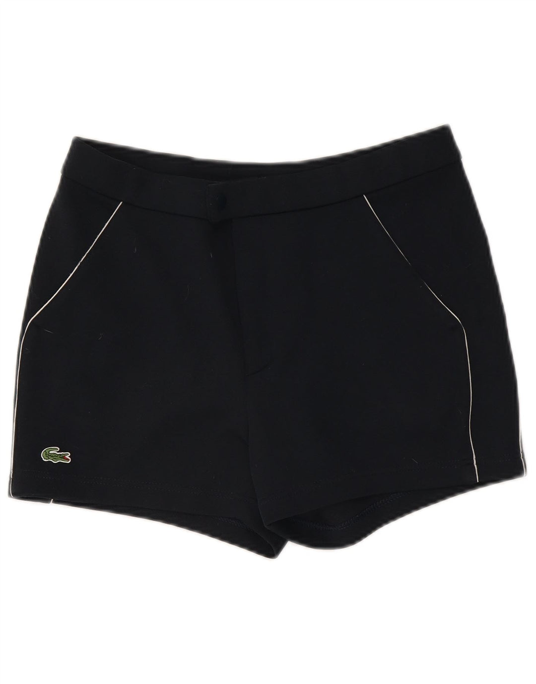 Shorts Chino feminino Lacoste tamanho 4 XS W30 azul marinho poliéster