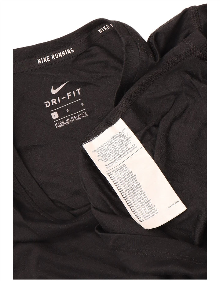 Camiseta Nike Feminina Dri Fit Running Top UK 16 Grande Poliéster Preto