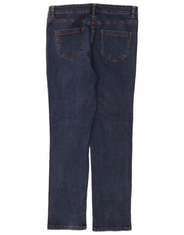 M&Co Jeans Slim Feminino Reino Unido 14 Grande W32 L31 Azul Marinho Algodão