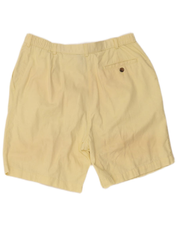 Shorts chino feminino Marks & Spencer de cintura alta UK 18 XL W32 amarelo