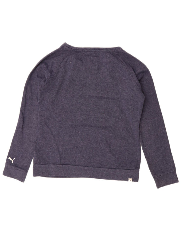 Puma Womens Graphic Sweatshirt Jumper UK 14 Large Navy Blue