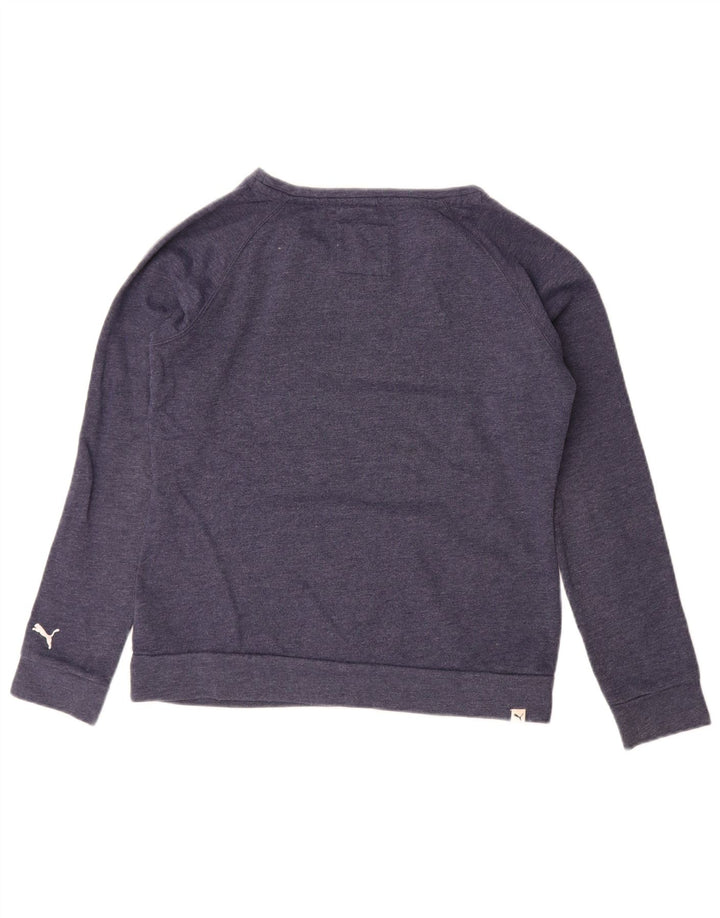 Puma feminino gráfico moletom jumper UK 14 grande azul marinho
