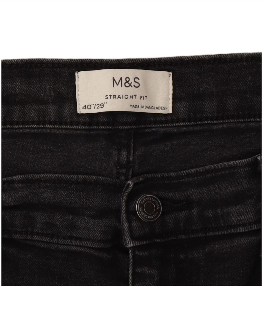 Jeans retos masculinos Marks & Spencer W40 L29 algodão cinza