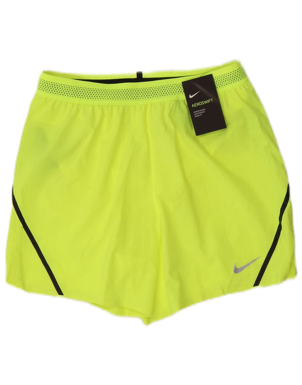 Shorts esportivos masculinos Nike poliéster amarelo médio