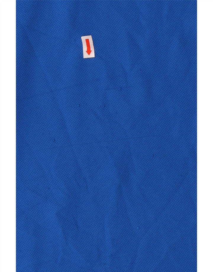 Camisa pólo gráfica masculina PUMA grande azul colorblock poliéster