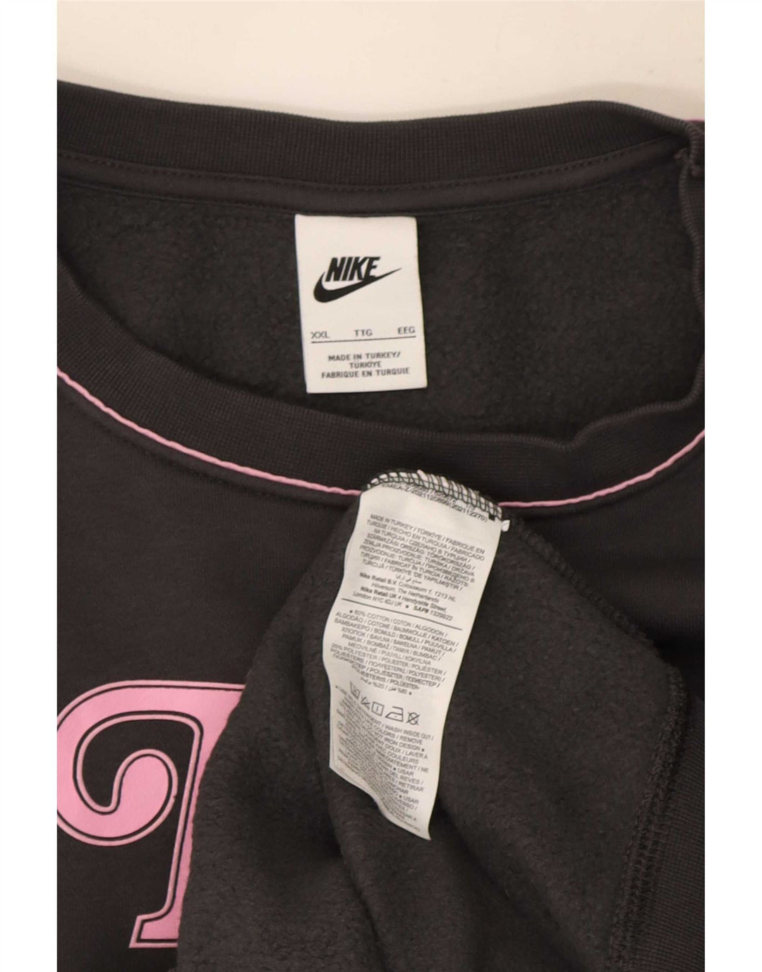 Moletom gráfico masculino Nike Jumper 2XL algodão cinza