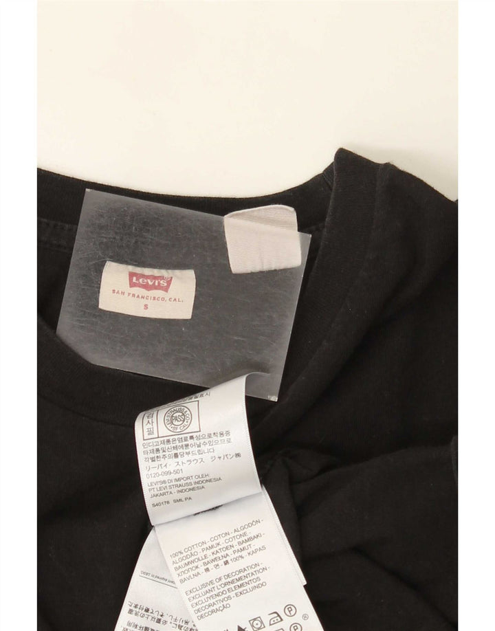 Camiseta feminina Levi's Top UK 10 pequena algodão preto