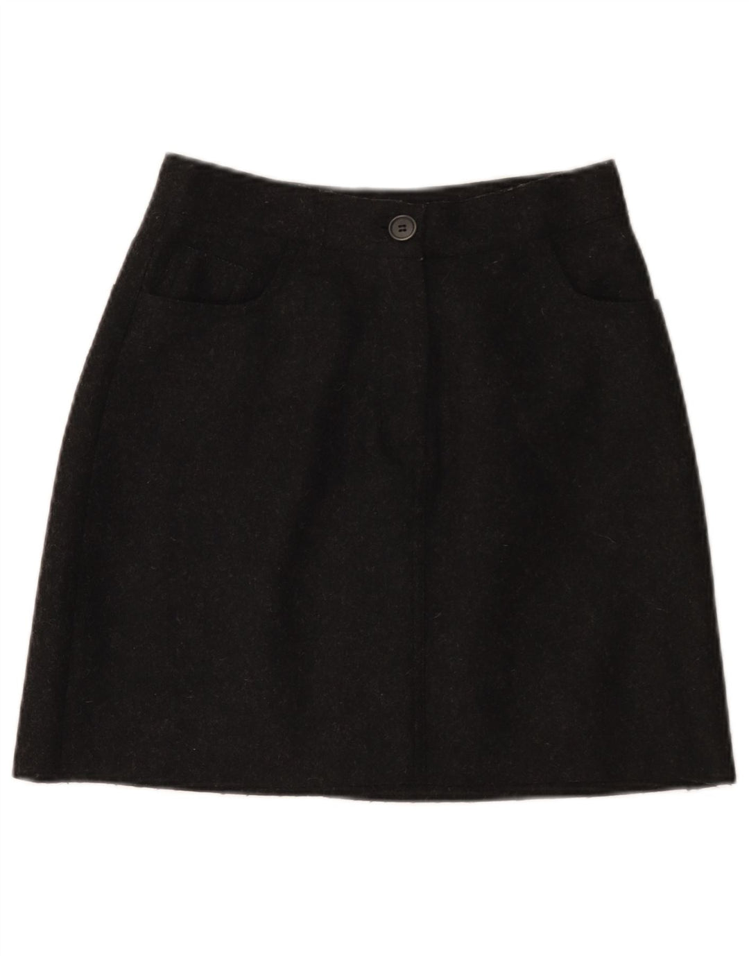 Saia evasê feminina VINTAGE IT 42 médio W26 lã preta