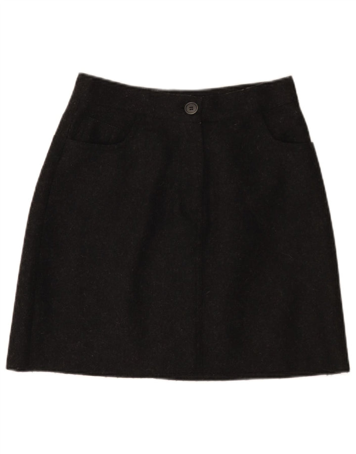 Saia evasê feminina VINTAGE IT 42 médio W26 lã preta