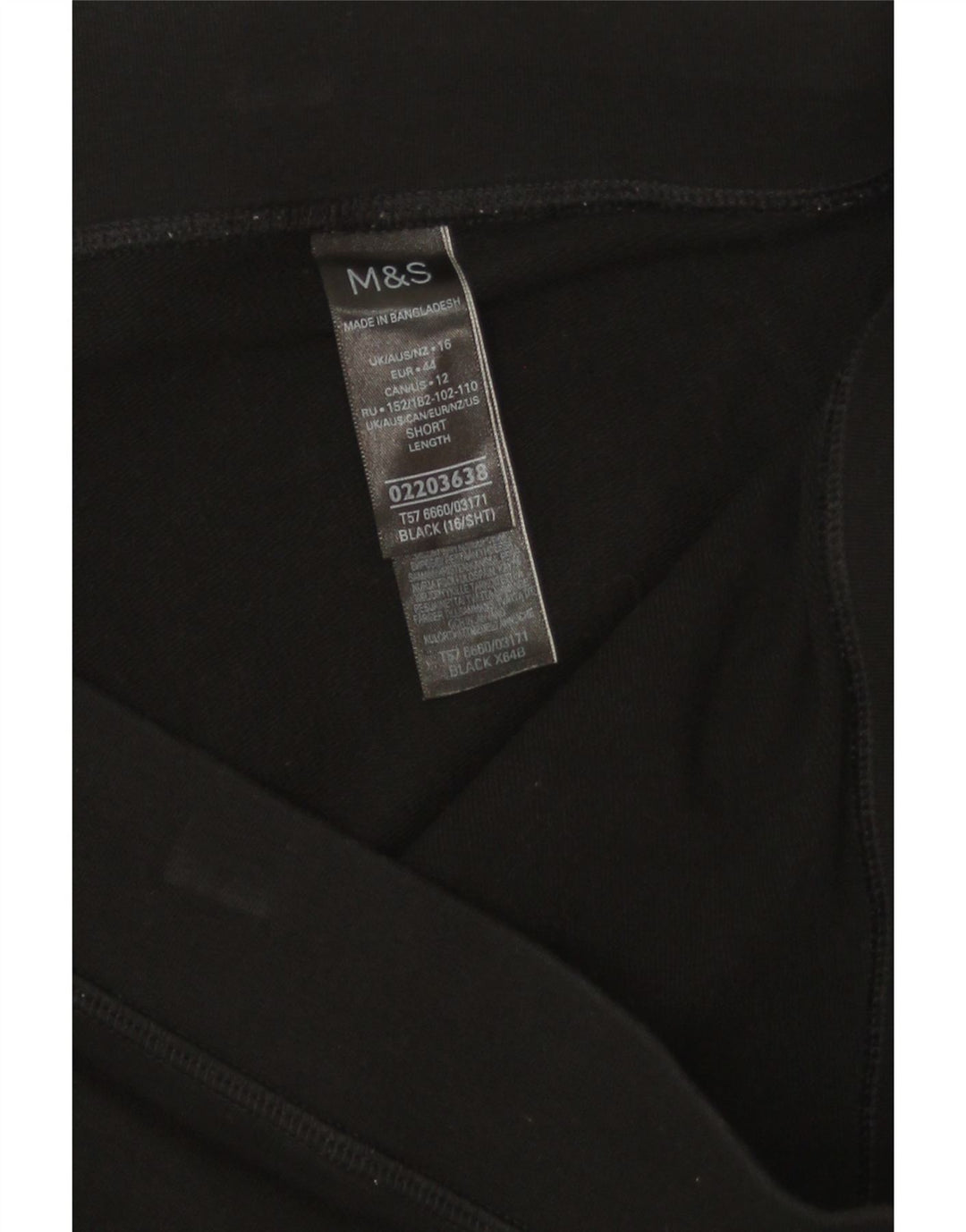 Leggings femininas Marks & Spencer Reino Unido 16 grande algodão preto