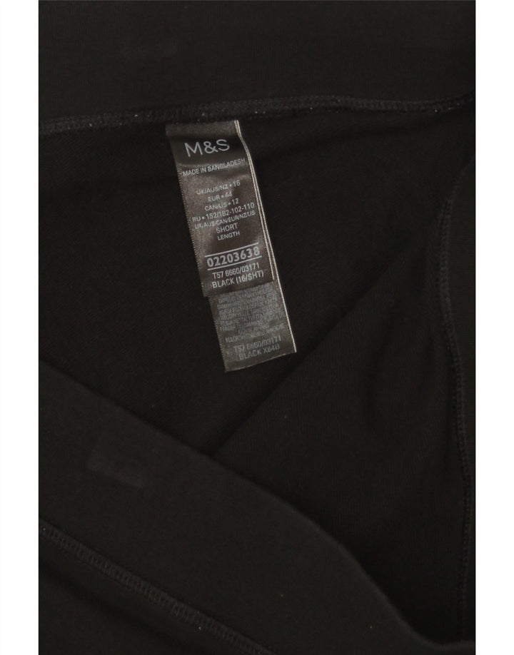 Leggings femininas Marks & Spencer Reino Unido 16 grande algodão preto