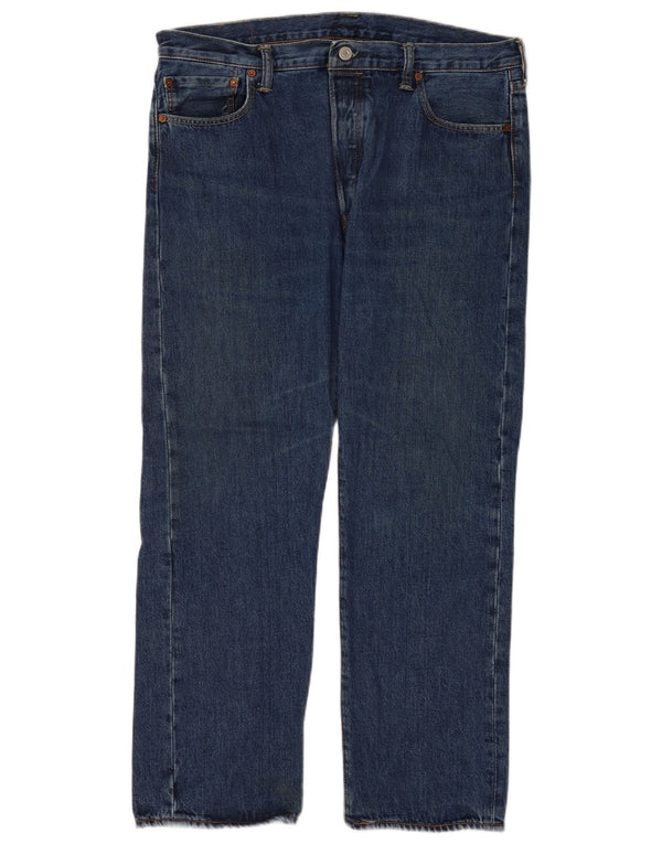 Calça jeans masculina Levi's 501 Regular Fit Straight W36 L30 Azul Algodão
