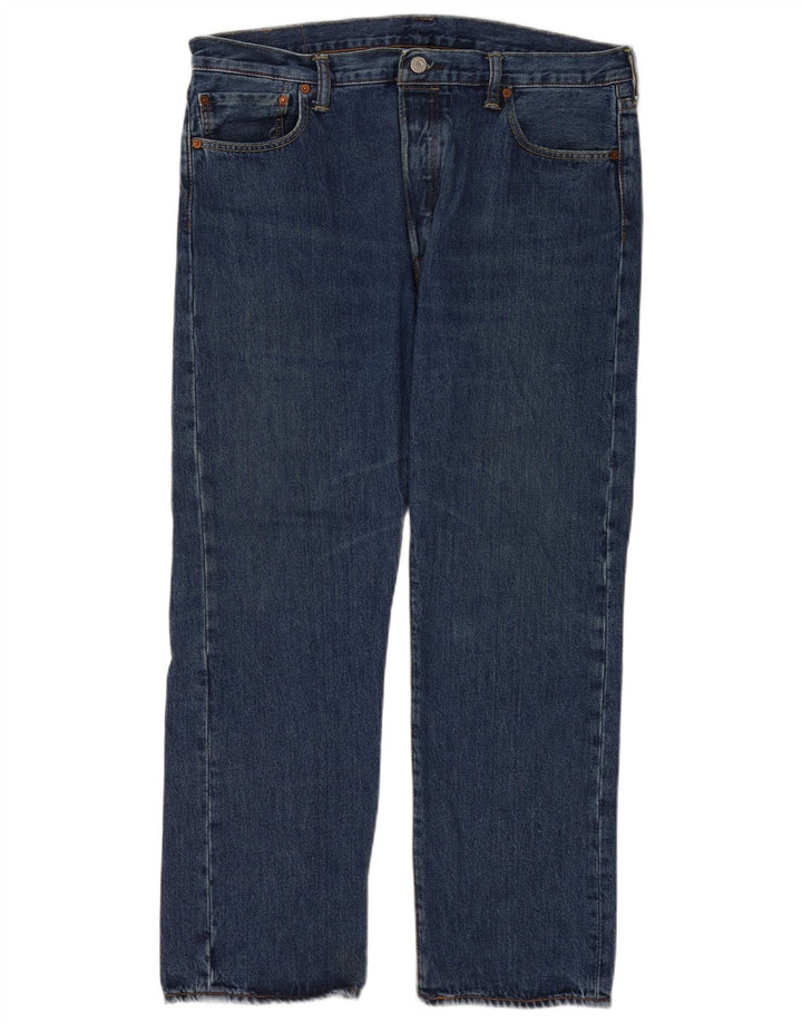 Calça jeans masculina Levi's 501 Regular Fit Straight W36 L30 Azul Algodão