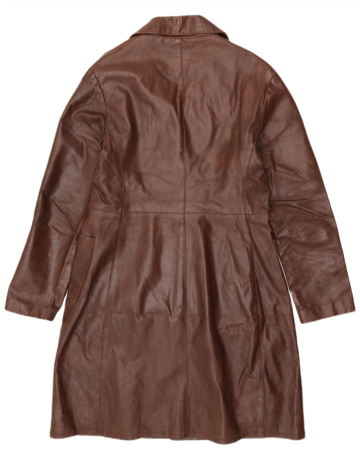 Casaco de couro feminino VINTAGE UK 18 XL couro marrom