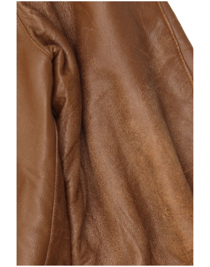 Jaqueta de couro feminina VINTAGE IT 48 XL couro marrom