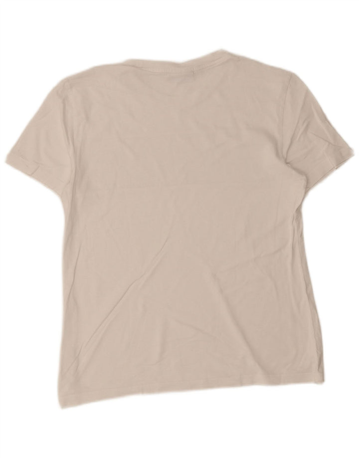 Camiseta masculina Calvin Klein com estampa gráfica grande branca