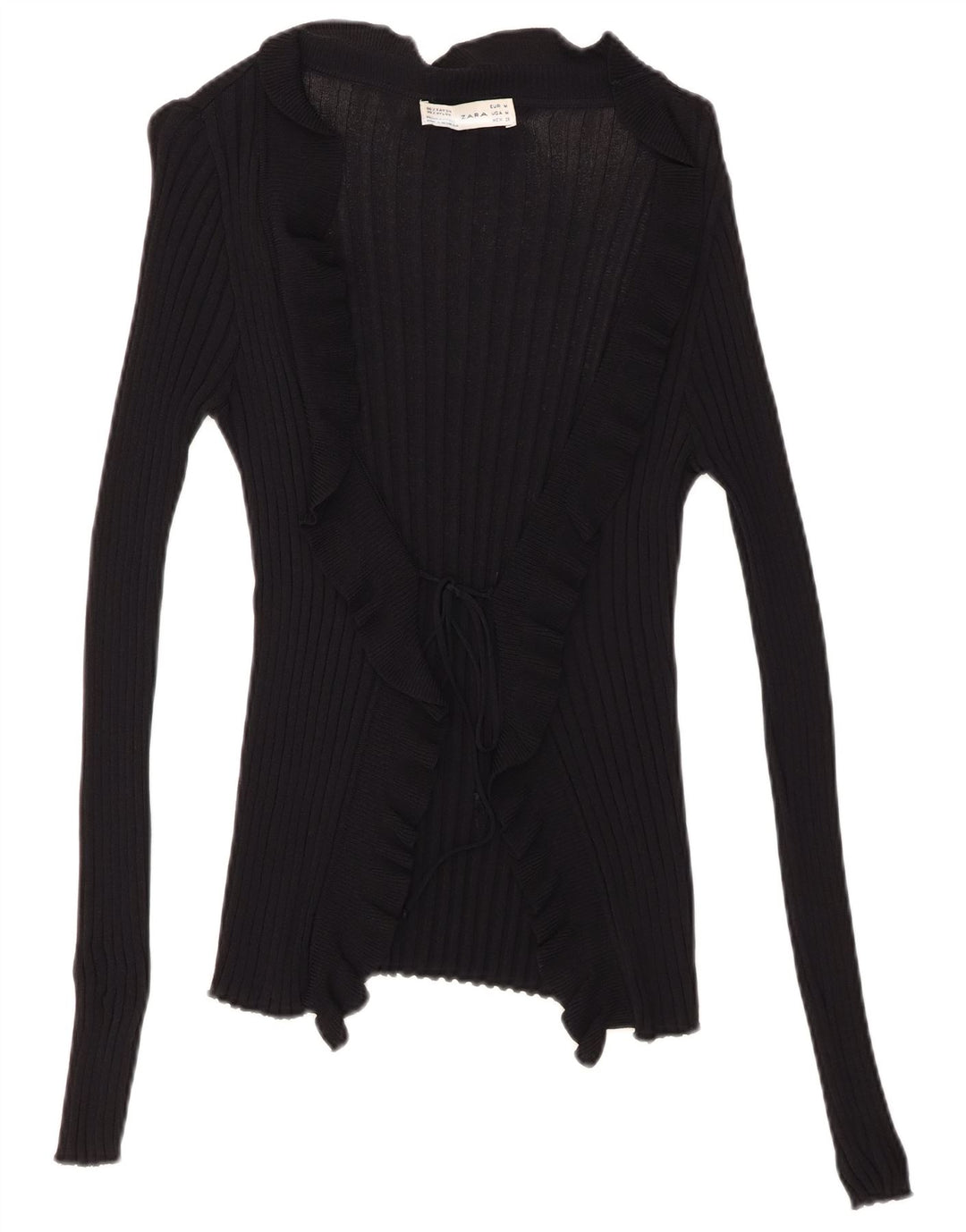 Zara Cardigan Feminino Top UK 12 Médio Preto