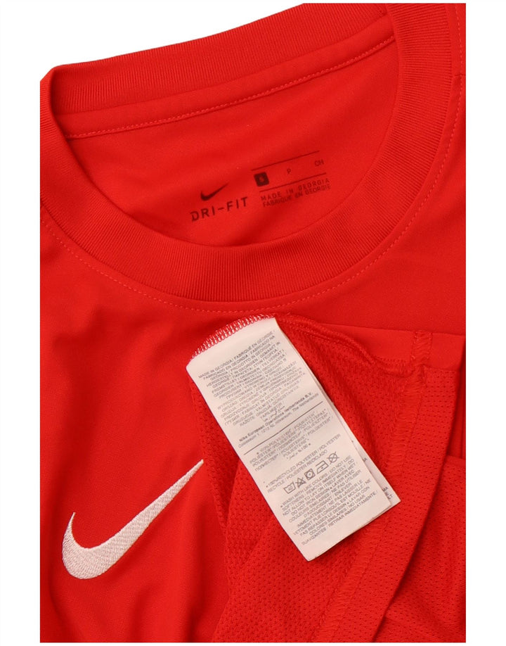 Camiseta masculina NIKE Dri Fit Top pequeno poliéster vermelho