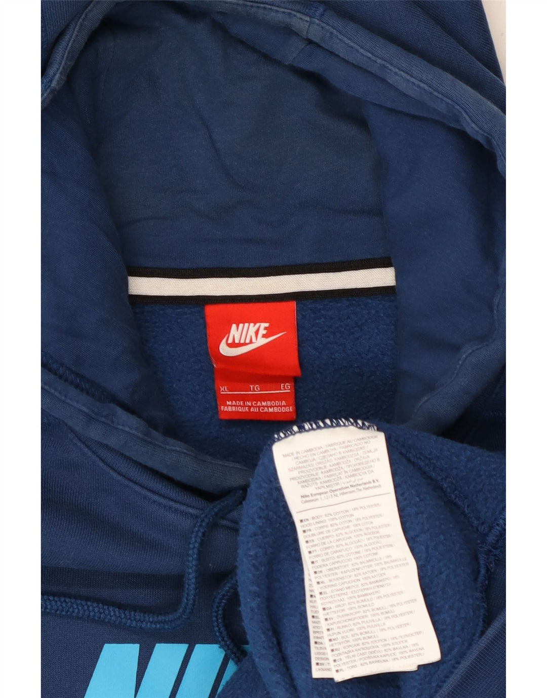 NIKE Masculino Air Graphic Hoodie Jumper XL Azul Marinho Algodão