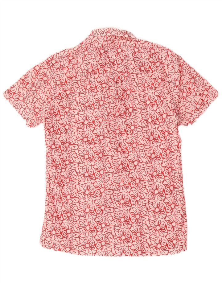 Camisa masculina Carrera manga curta médio branco floral