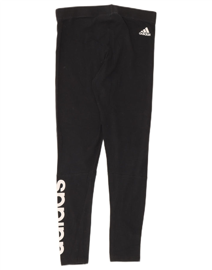 Leggings Adidas Femininas Gráficas UK 12 Médio Algodão Preto