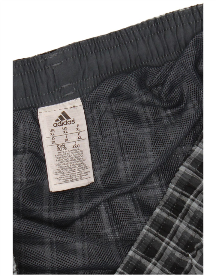 Shorts de natação masculino Adidas XL azul marinho xadrez poliéster