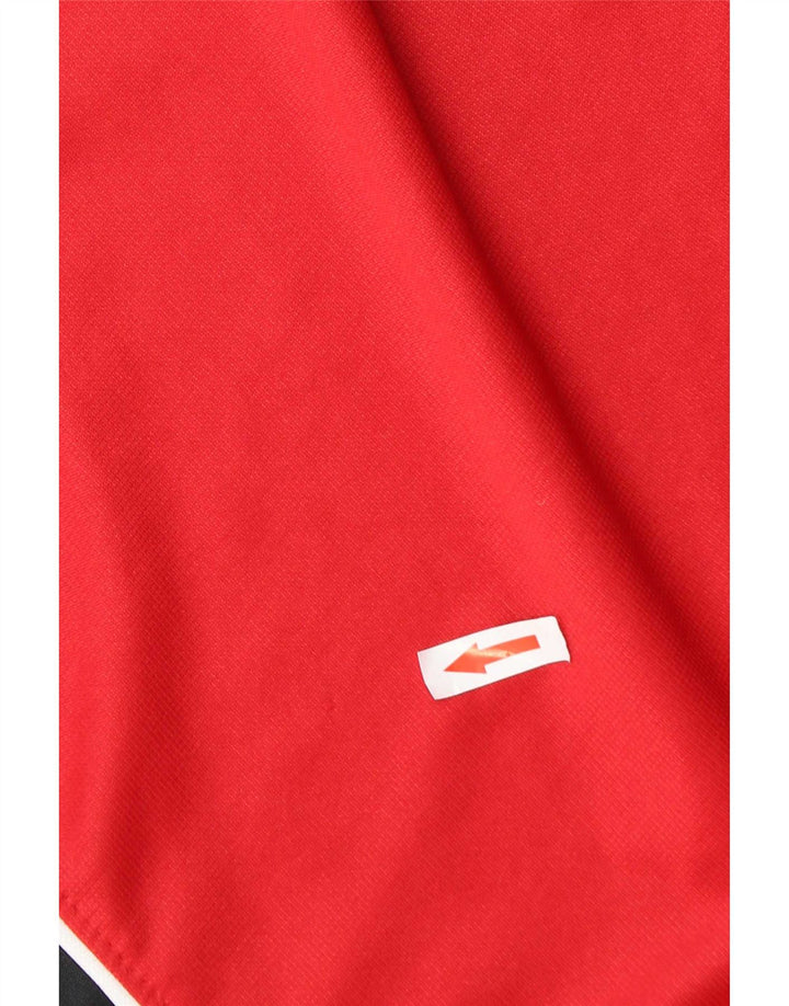 Nike masculino top manga longa UK 42/44 grande vermelho colorblock poliéster